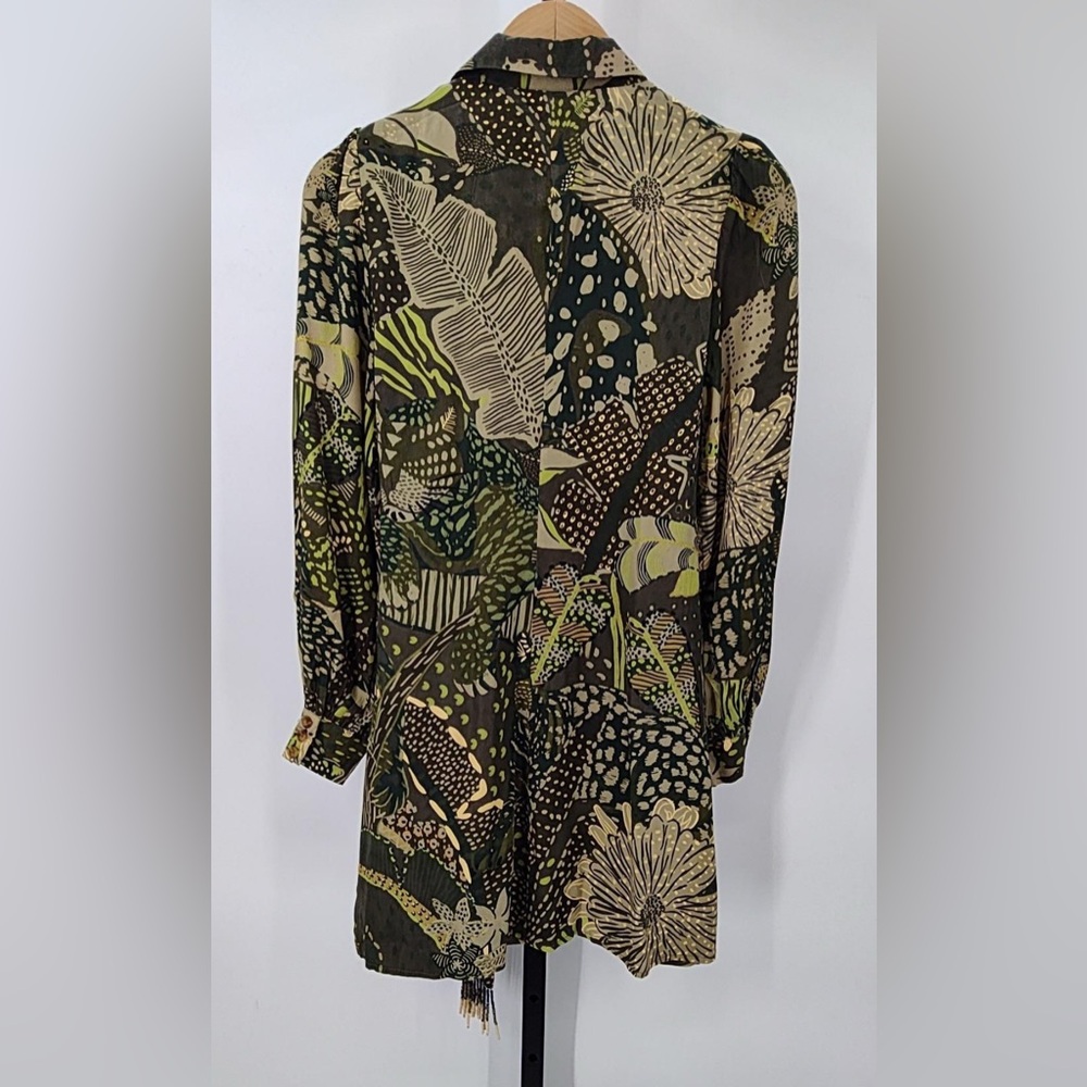 Farm Rio Green Cool Leopard Mini Wrap Dress - Picture 6 of 11